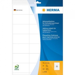 Cover - HERMA Adressetiketten/4441  weiß  70x42  Inh. 420