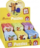Kinderpuzzle Die Maus - Herzpuzzles in der Metalldose  77 Teile  3x6 Motiv