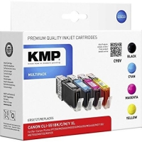 KMP - KMP Tintenpatrone für Canon CLI551  je 1x sw  cy