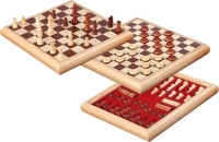  - Schach-Dame-Set Holzbox 32x32cm